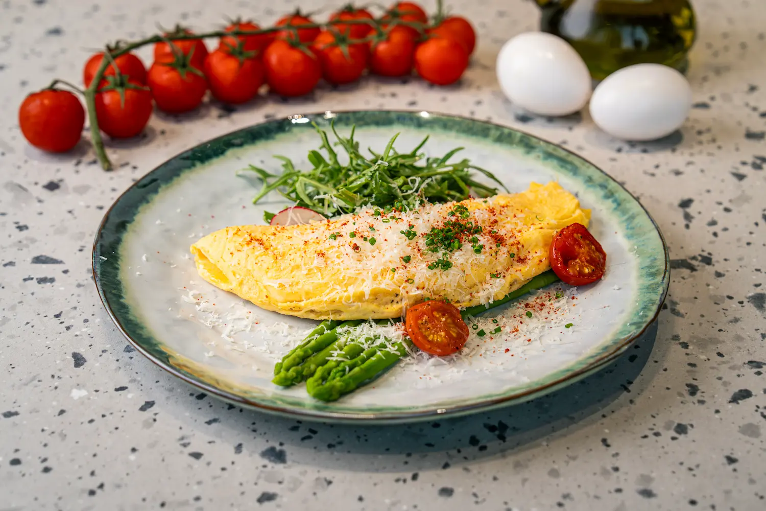 Asparagus Parmesan Omelet (G/E)