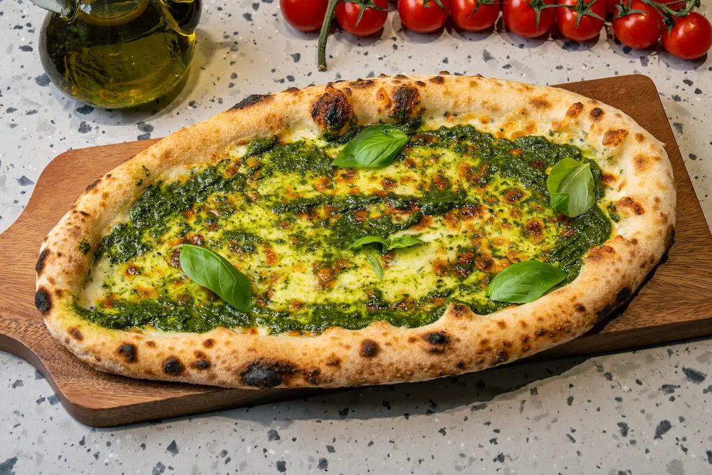 Pesto Blended Cheese Flatbread (D/G)